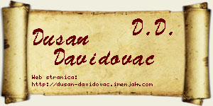 Dušan Davidovac vizit kartica